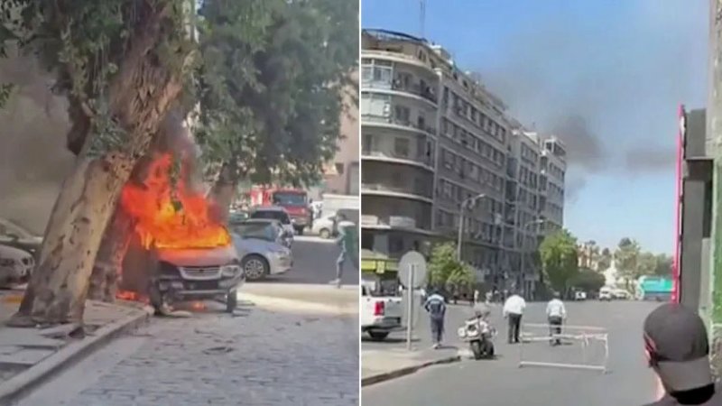 انفجاران في دمشق تزامناً مع زيارة ماكرون يوقعان عشرات الإصابات